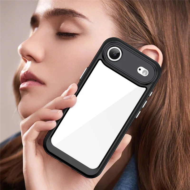 Чехол Air для iPhone 17 из ТПУ + акрила, прозрачный защитный чехол для телефона - Черный
