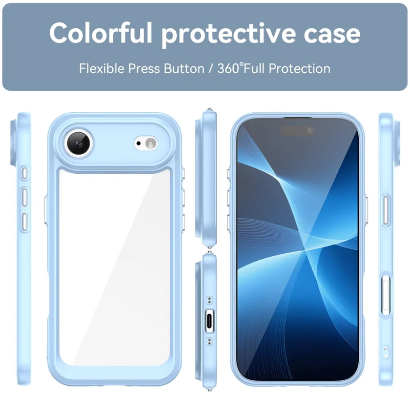 For iPhone Air Case TPU + Acrylic Protective Clear Phone Cover - Blue