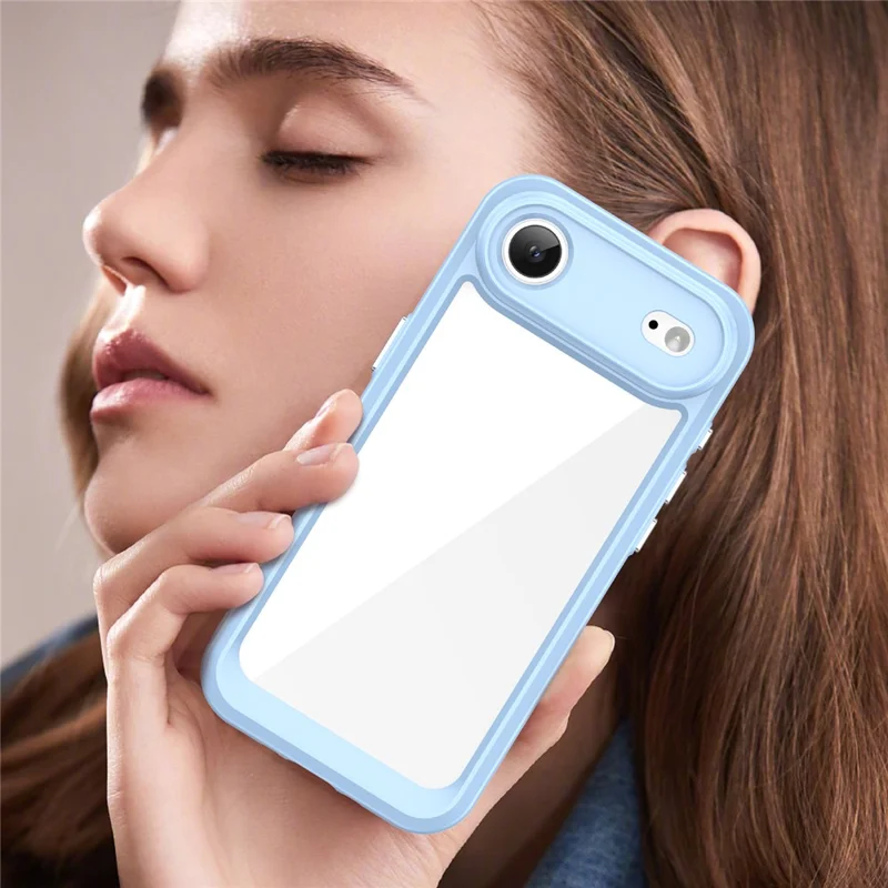 For iPhone Air Case TPU + Acrylic Protective Clear Phone Cover - Blue