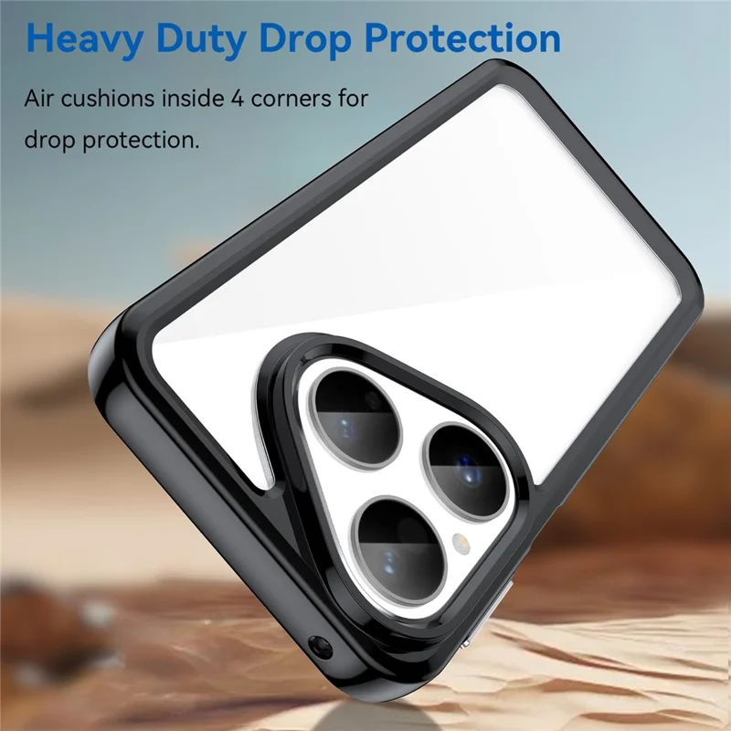 For Huawei Pura 80 Case TPU + Acrylic Protective Clear Phone Cover - Black