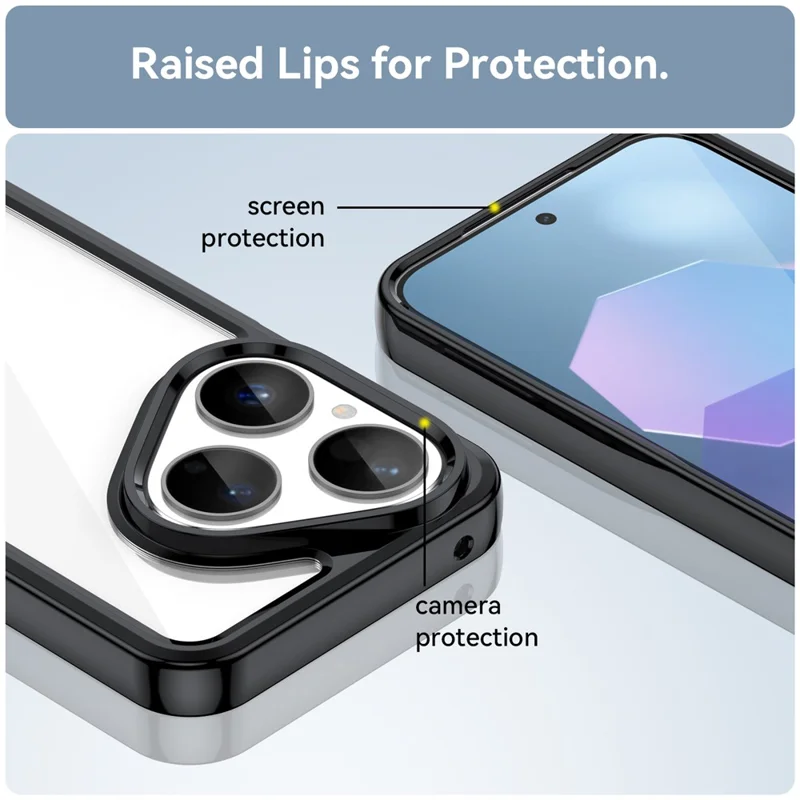 For Huawei Pura 80 Case TPU + Acrylic Protective Clear Phone Cover - Black