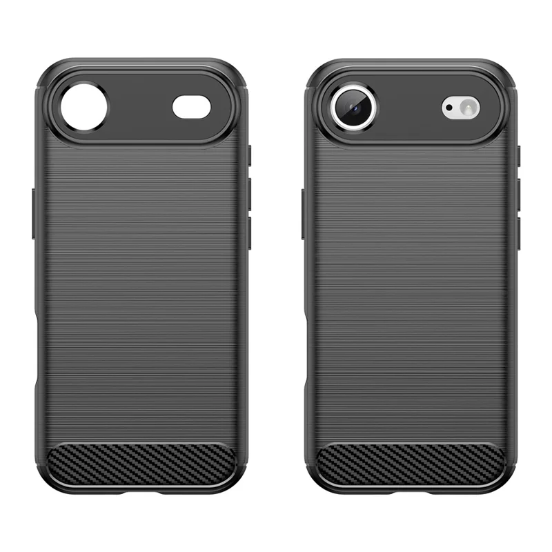 For iPhone Air Case Protective Phone Cover Carbon Fiber Texture Brushed - Black