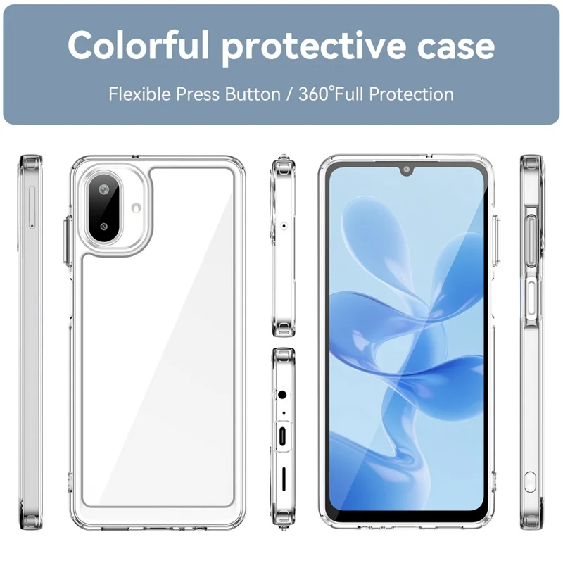 For Samsung Galaxy A07 4G Case TPU + Acrylic Protective Clear Phone Cover - Transparent