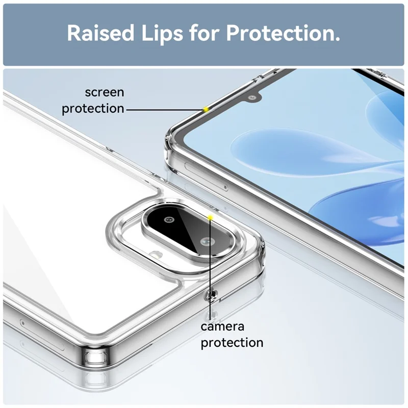 For Samsung Galaxy A07 4G Case TPU + Acrylic Protective Clear Phone Cover - Transparent