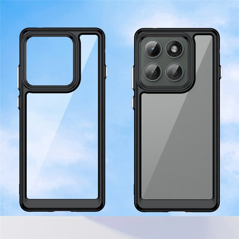 Для Motorola Edge (2025) 5G Чехол TPU + Акриловый Защитный Прозрачный Чехол для Телефона - Черный