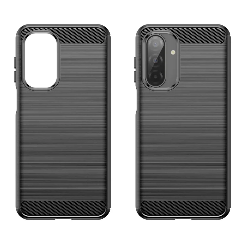 Cover per Samsung Galaxy A17 Custodia Protettiva con Texture in Fibra di Carbonio Spazzolata - Nero