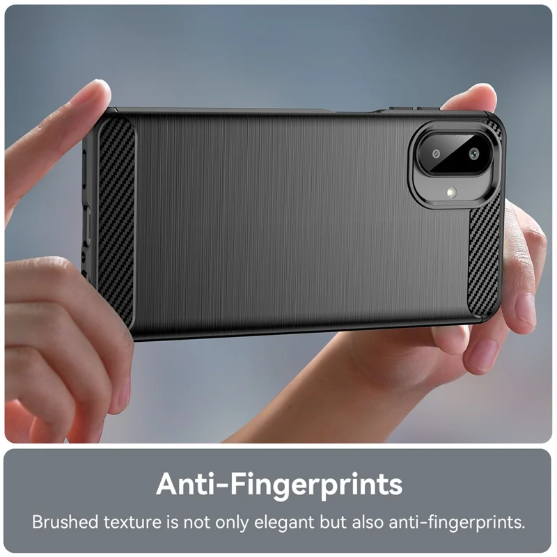 Étui de protection pour Samsung Galaxy A07 Texture en fibre de carbone brossée - Noir