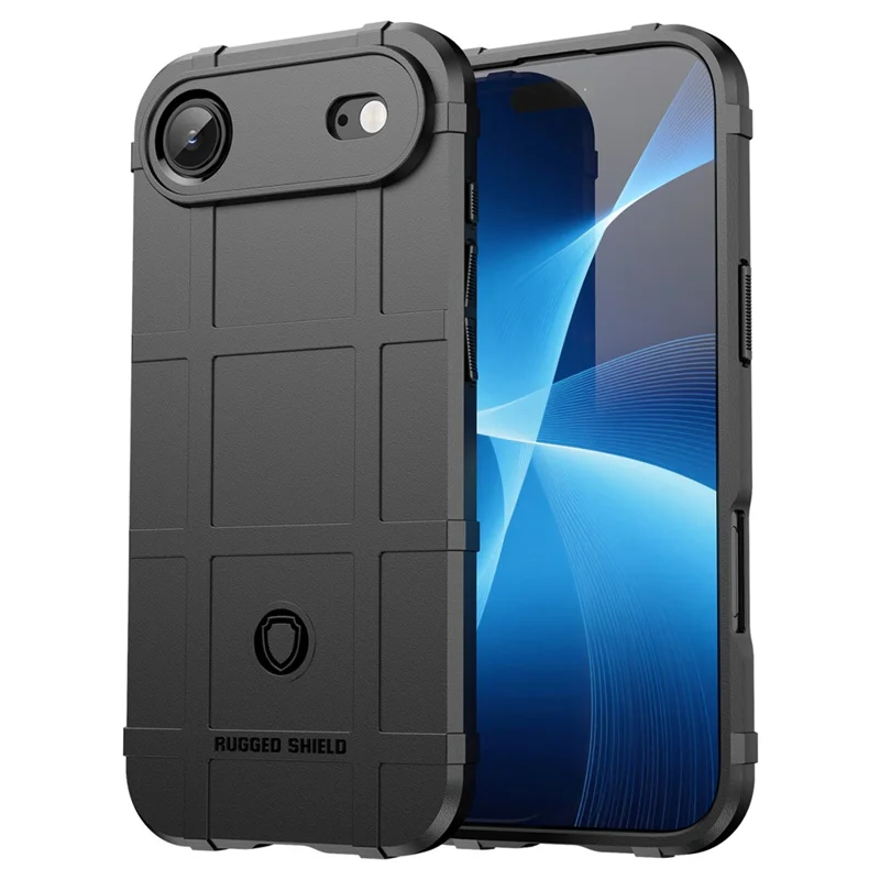 For iPhone Air Case Grid Design Soft TPU Scratch-Proof Phone Cover - Black