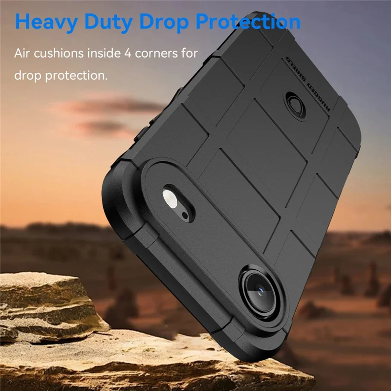 For iPhone Air Case Grid Design Soft TPU Scratch-Proof Phone Cover - Black