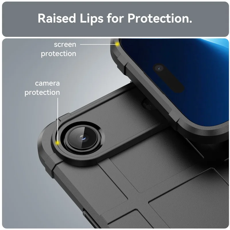 For iPhone Air Case Grid Design Soft TPU Scratch-Proof Phone Cover - Black