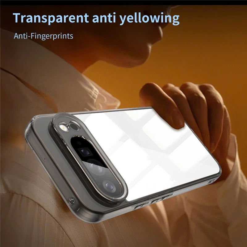 For Google Pixel 10 Pro XL Case TPU + Acrylic Phone Back Cover Anti Yellowing - Black