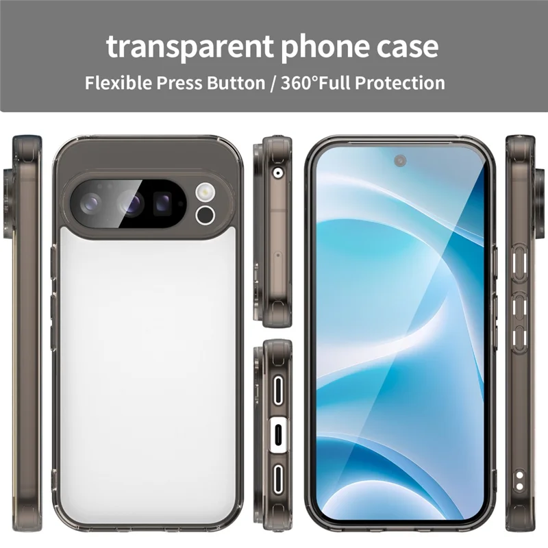 For Google Pixel 10 Pro Case TPU + Acrylic Phone Back Cover Anti Yellowing - Black