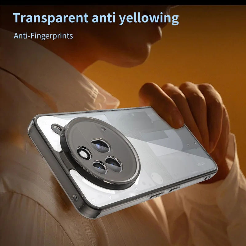 Funda para Nothing Phone (3a) Pro de TPU + Acrílico Transparente Antiamarillamiento - Negro