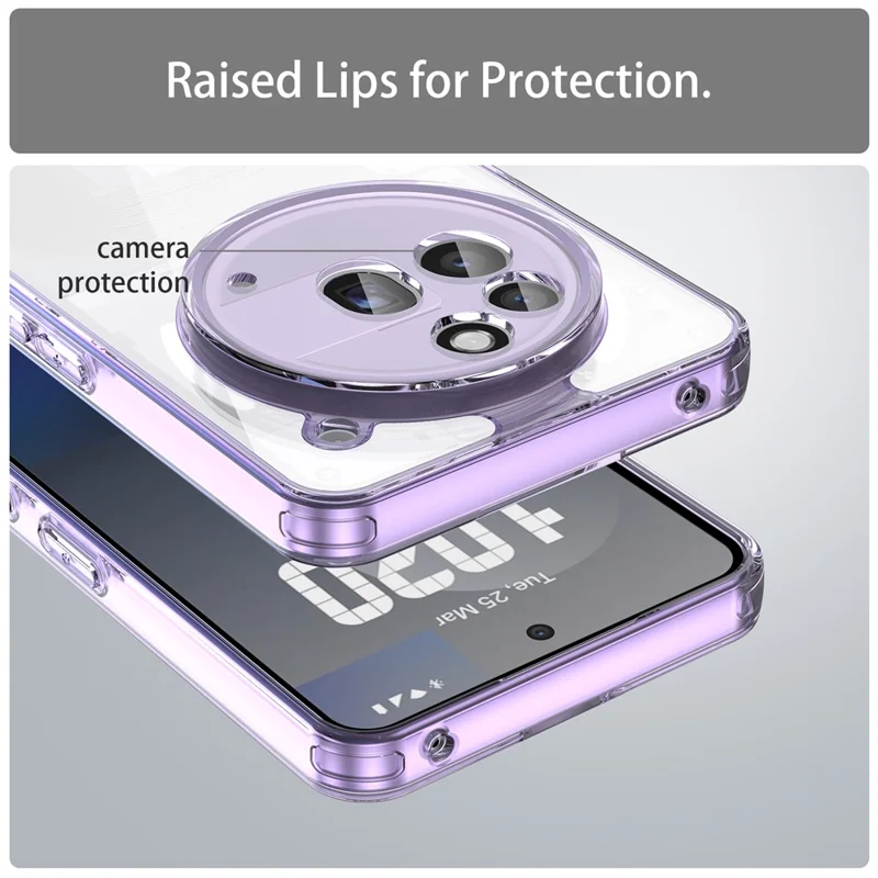 Coque pour Nothing Phone (3a) Pro TPU + Coque arrière en acrylique Anti-jaunissement - Violet
