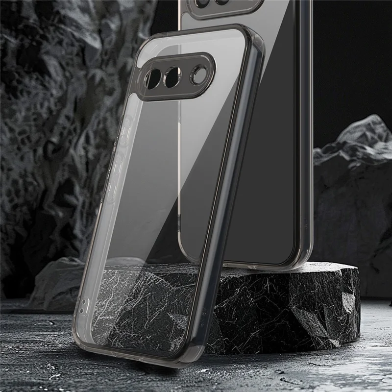 For Google Pixel 9a Case TPU + Acrylic Phone Back Cover Anti Yellowing - Black