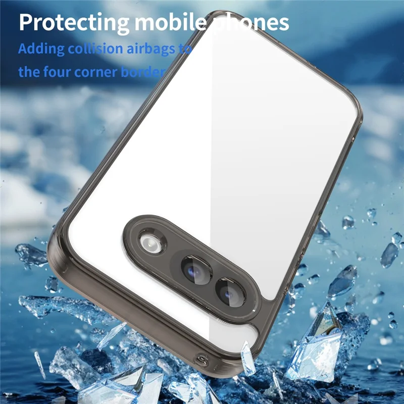 For Google Pixel 9a Case TPU + Acrylic Phone Back Cover Anti Yellowing - Black