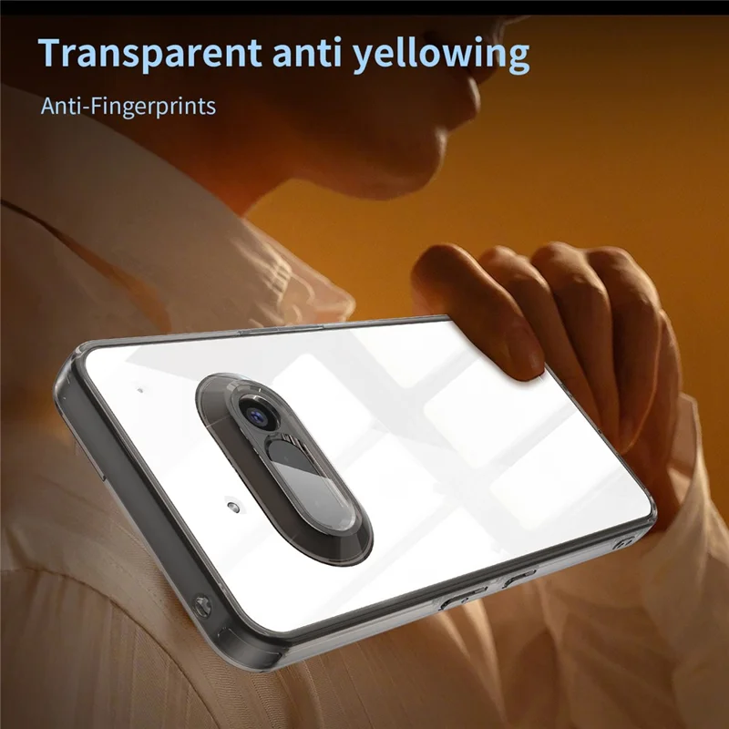 Funda para Nothing Phone (3a) de TPU + Acrílico Antiguo Amarilleo - Negro