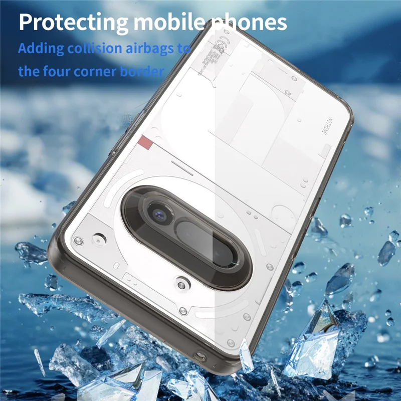 Funda para Nothing Phone (3a) de TPU + Acrílico Antiguo Amarilleo - Negro