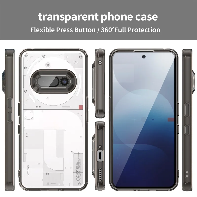 Funda para Nothing Phone (3a) de TPU + Acrílico Antiguo Amarilleo - Negro