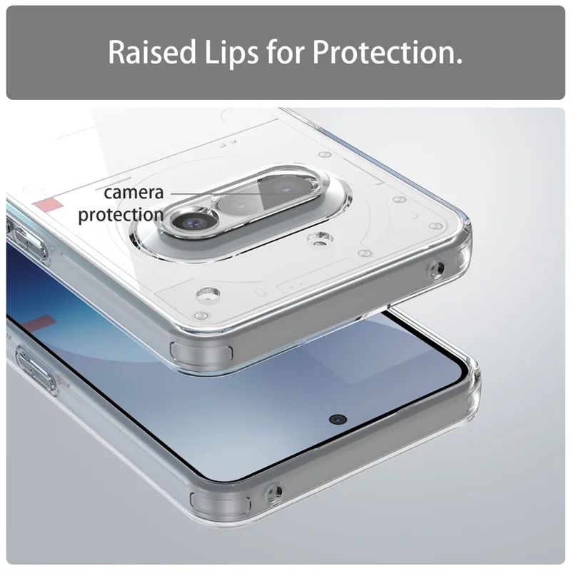 For Nothing Phone (3a) Case TPU + Acrylic Phone Back Cover Anti Yellowing - Transparent