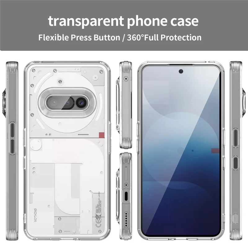 For Nothing Phone (3a) Case TPU + Acrylic Phone Back Cover Anti Yellowing - Transparent