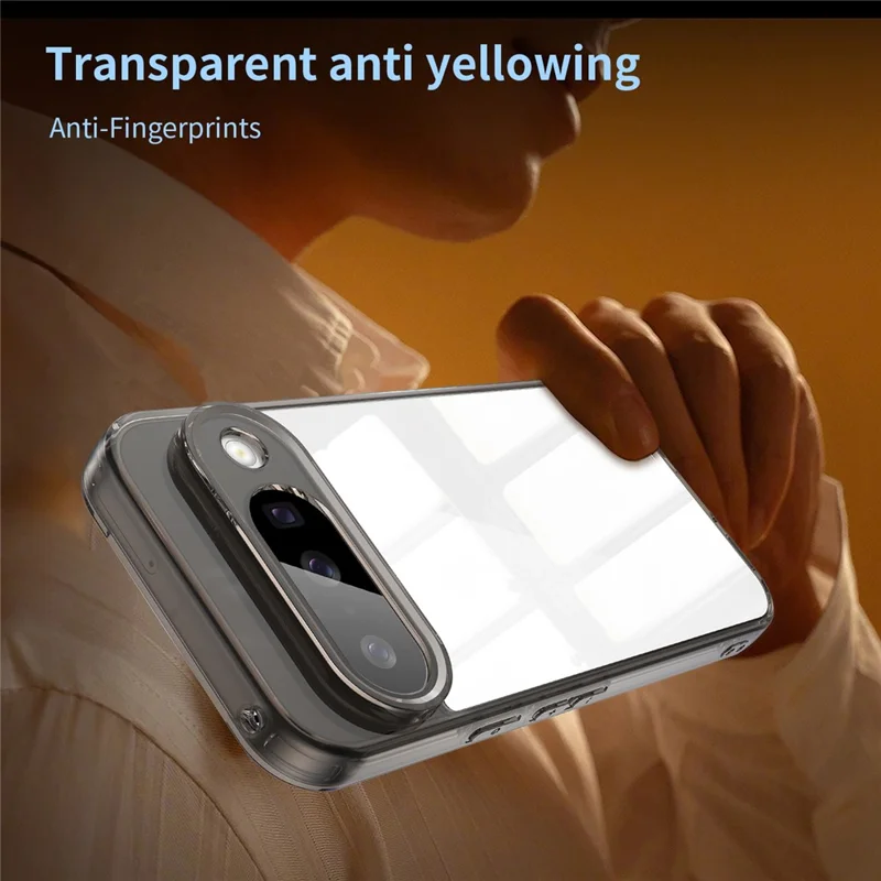 For Google Pixel 10 Case TPU + Acrylic Phone Back Cover Anti Yellowing - Black