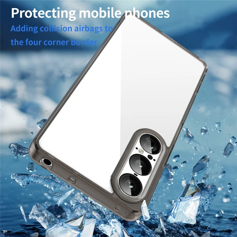 For Sony Xperia 1 VII Case TPU + Acrylic Phone Back Cover Anti Yellowing - Black