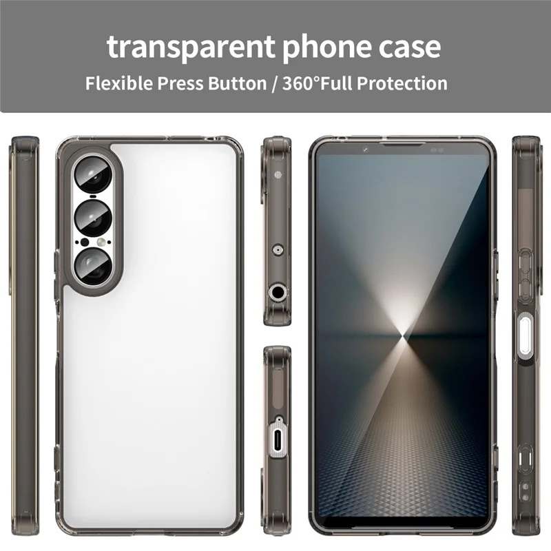 For Sony Xperia 1 VII Case TPU + Acrylic Phone Back Cover Anti Yellowing - Black