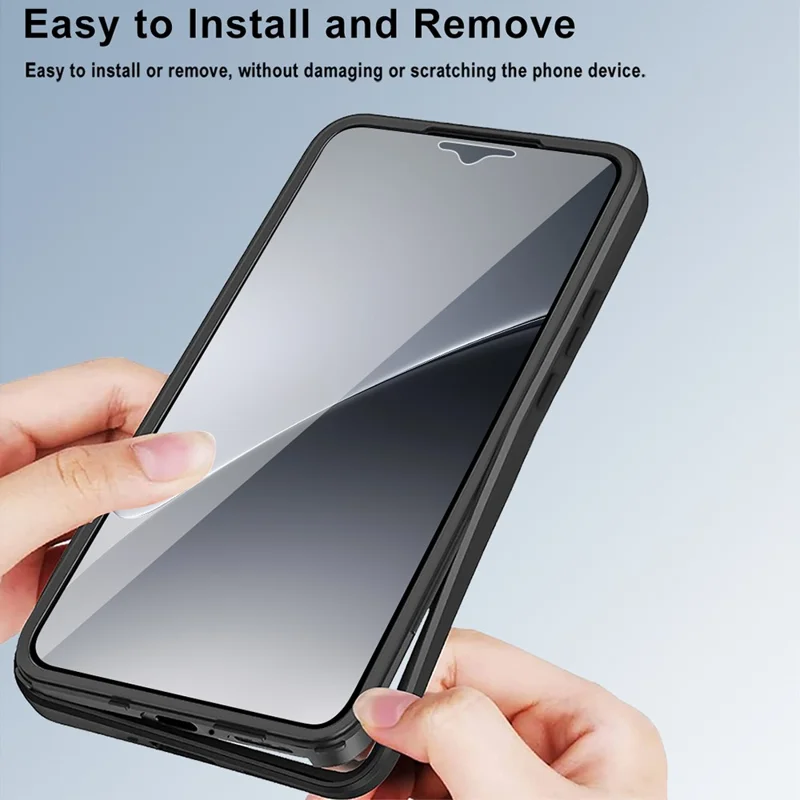 Étui pour Xiaomi 15 Pro en Acrylique + TPU Transparent avec Film de Protection d'Écran PET - Noir