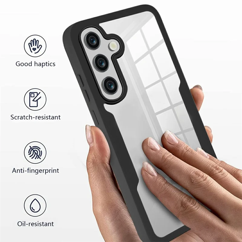 Cover per Samsung Galaxy M36 5G Custodia Acrilica + TPU Trasparente con Pellicola Protettiva PET - Nero