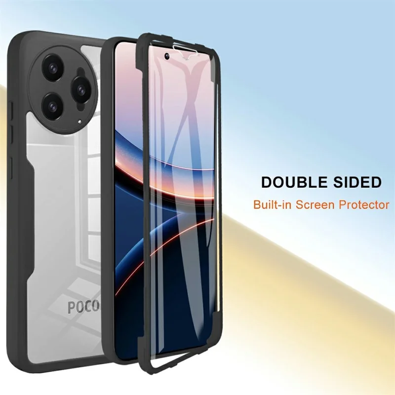 For Xiaomi Poco F7 Ultra 5G / Redmi K80 Pro 5G Case Acrylic + TPU Clear Phone Cover with PET Screen Film - Black