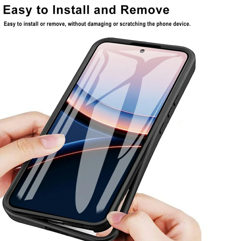 For Xiaomi Poco F7 Ultra 5G / Redmi K80 Pro 5G Case Acrylic + TPU Clear Phone Cover with PET Screen Film - Black
