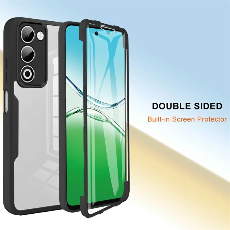 Funda para Oppo A5 5G Acrílico + TPU Cubierta de teléfono transparente con película de pantalla PET - Negro