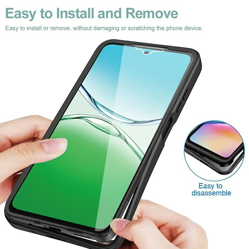 Funda para Oppo A5 5G Acrílico + TPU Cubierta de teléfono transparente con película de pantalla PET - Negro
