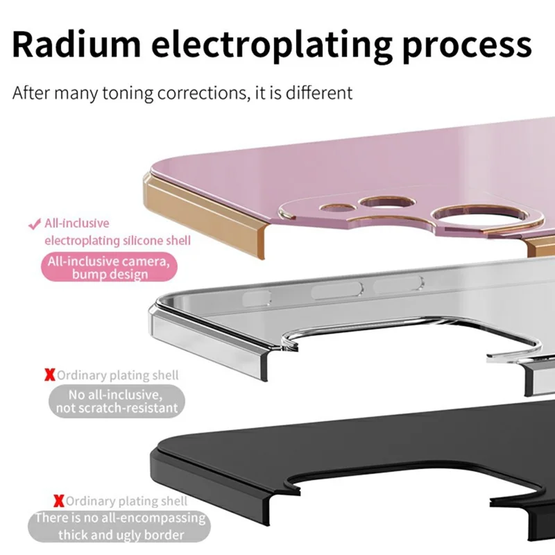 For Samsung Galaxy S23 Case Precise Cutouts 6D Electroplating TPU Phone Cover with Ring Holder - Light Purple