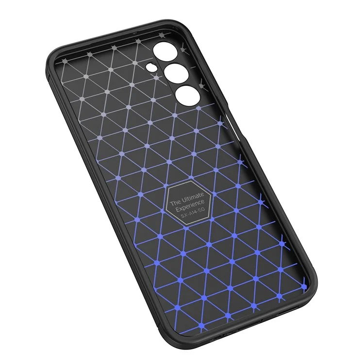 Litchi Texture TPU Case para Samsung Galaxy A14 5G / 4G, Capa de Telefone Antidigital e à Prova de Queda - Preta