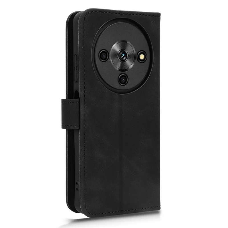 Pour ZTE Blade A76 5G Étui en Cuir Effet Peau Antidérapant Portefeuille Housse de Téléphone Rabattable - Noir