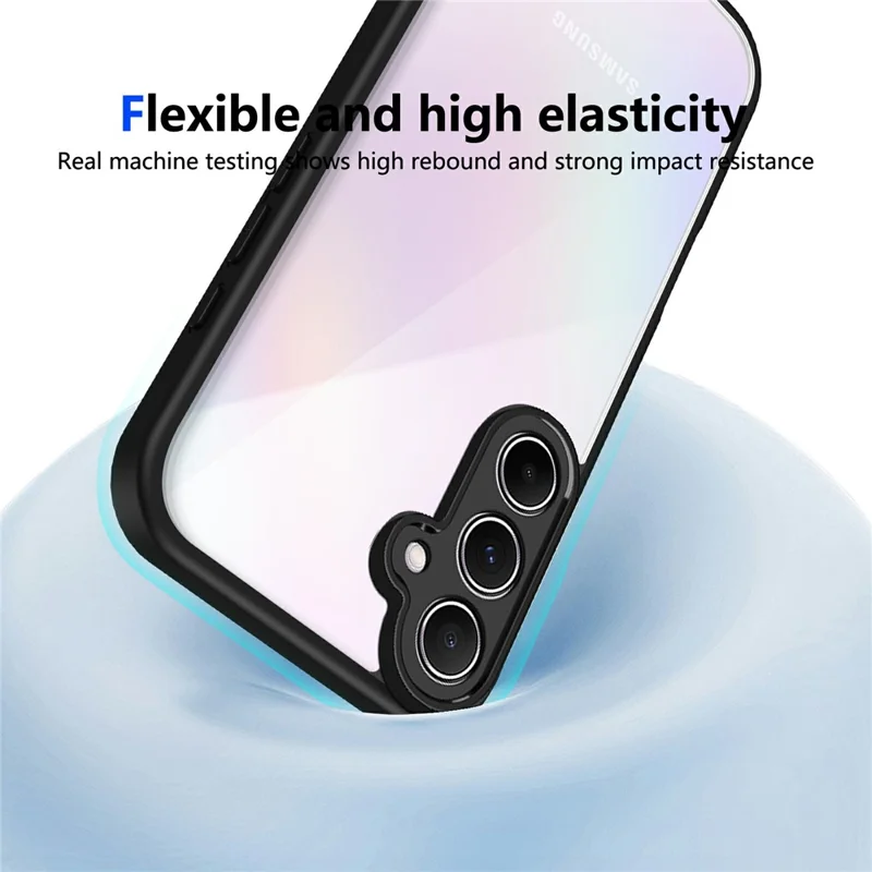 For Samsung Galaxy S25+ Case Matte Skin Touch Clear PC + TPU Shockproof Phone Back Cover - Black