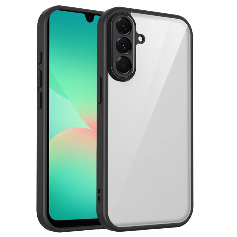 Funda para Samsung Galaxy A17 5G Acabado Mate Tacto Suave Transparente PC + TPU Antichoque Cubierta Trasera del Teléfono - Negro