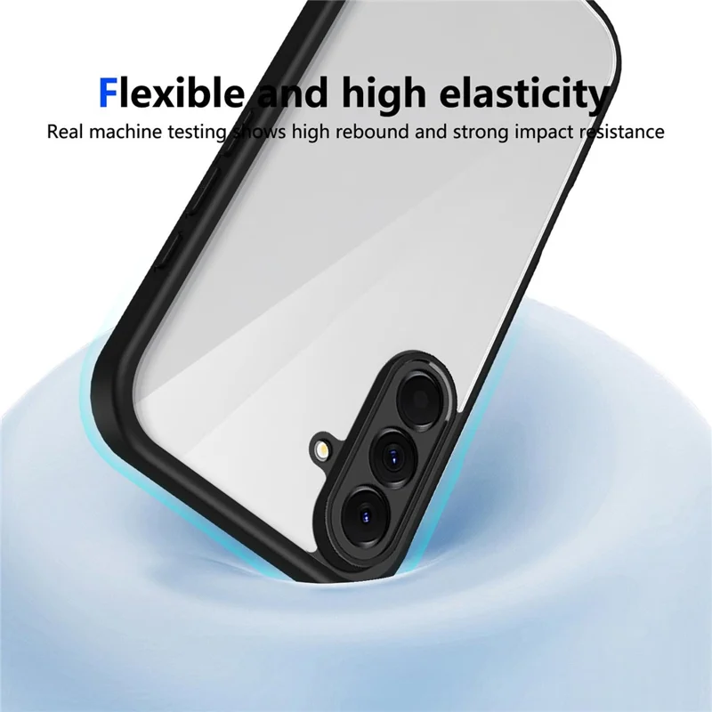 Funda para Samsung Galaxy A17 5G Acabado Mate Tacto Suave Transparente PC + TPU Antichoque Cubierta Trasera del Teléfono - Negro