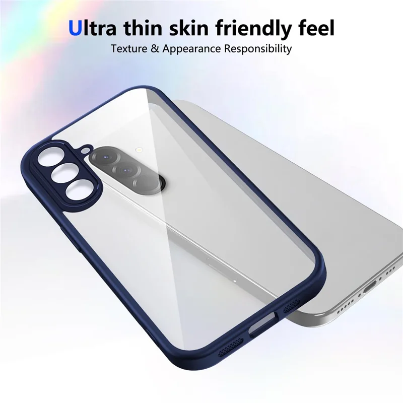For Samsung Galaxy A26 5G Case Matte Skin Touch Clear PC + TPU Shockproof Phone Back Cover - Blue