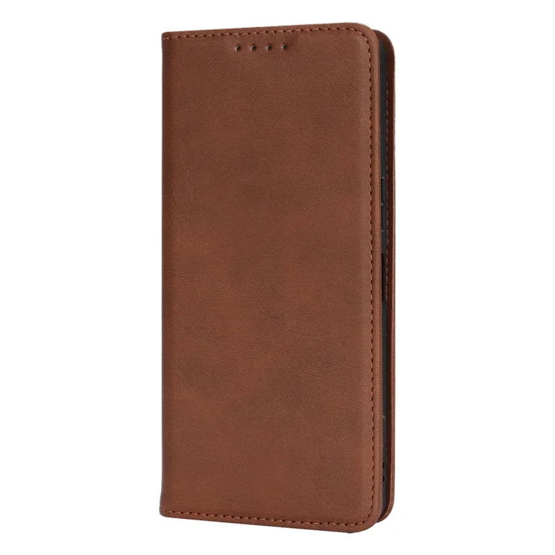 Capa para Sony Xperia 1 VII em Couro PU Texturizado de Bezerro com Fechamento Magnético para Smartphone - Marrom Escuro