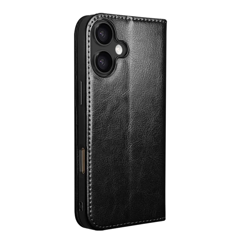 QIALINO Étui Portefeuille en Cuir de Vache Véritable pour iPhone 17 avec Support - Noir