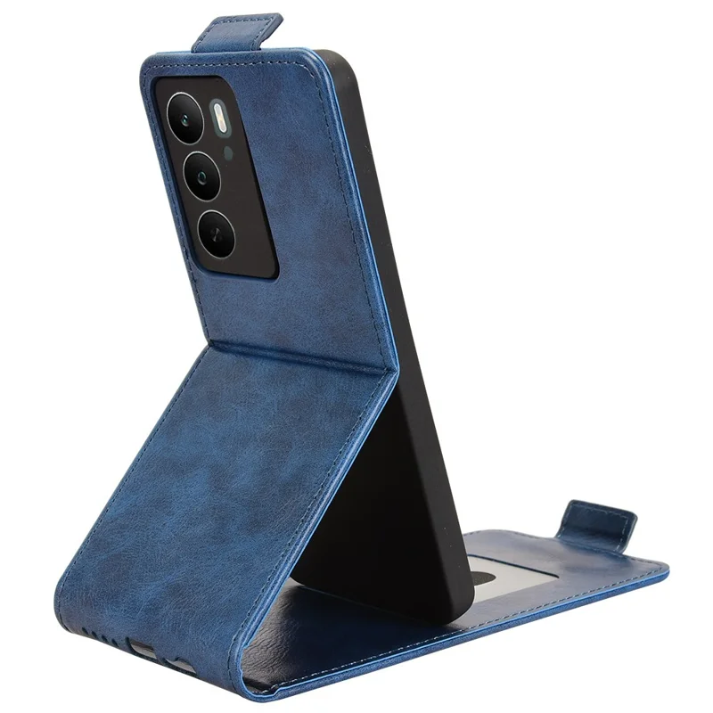 Pour Realme C71 4G Étui avec Support Fermoir Magnétique Rabat Vertical en Cuir avec Porte-Cartes - Bleu Foncé