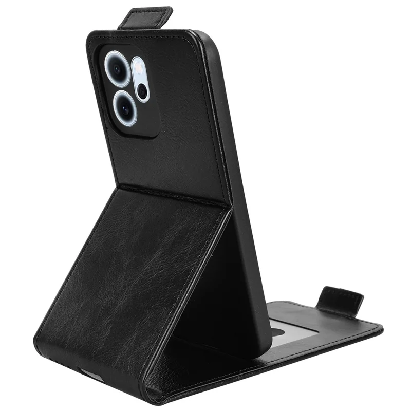 Per Oppo Reno14 F 5G Cover a Portafoglio con Supporto, Chiusura Magnetica, Flip Verticale in Pelle con Porta Carte - Nero