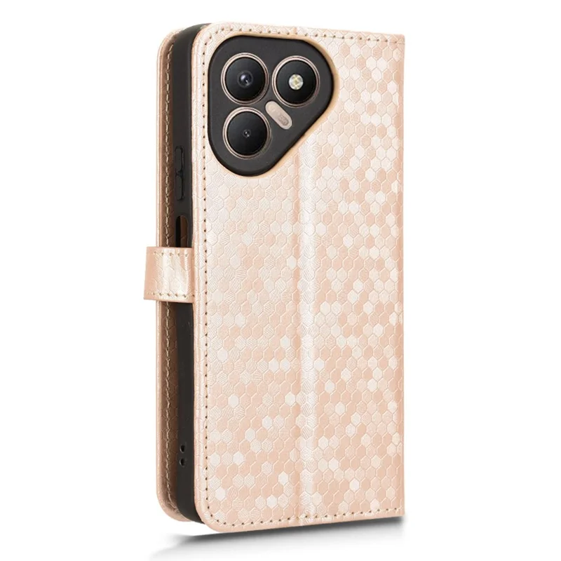 Für TECNO Pova 7 4G Geldbörsencase Punktmuster Prägung PU-Leder-Handyhülle mit Handgelenkband - Roségold