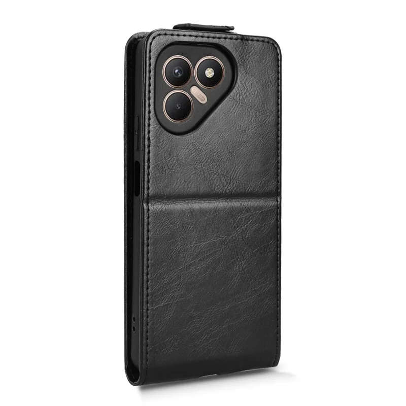 Für TECNO Pova 7 4G Standhülle Magnetverschluss Vertikale Flip-Lederhülle mit Kartenhalter - Schwarz