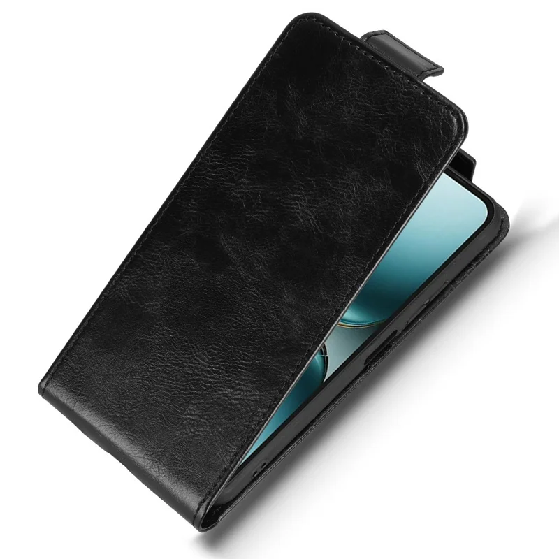 Чехол-книжка для TECNO Spark Go 2 4G с магнитной застежкой, вертикальным откидным дизайном и отделением для карт - Черный
