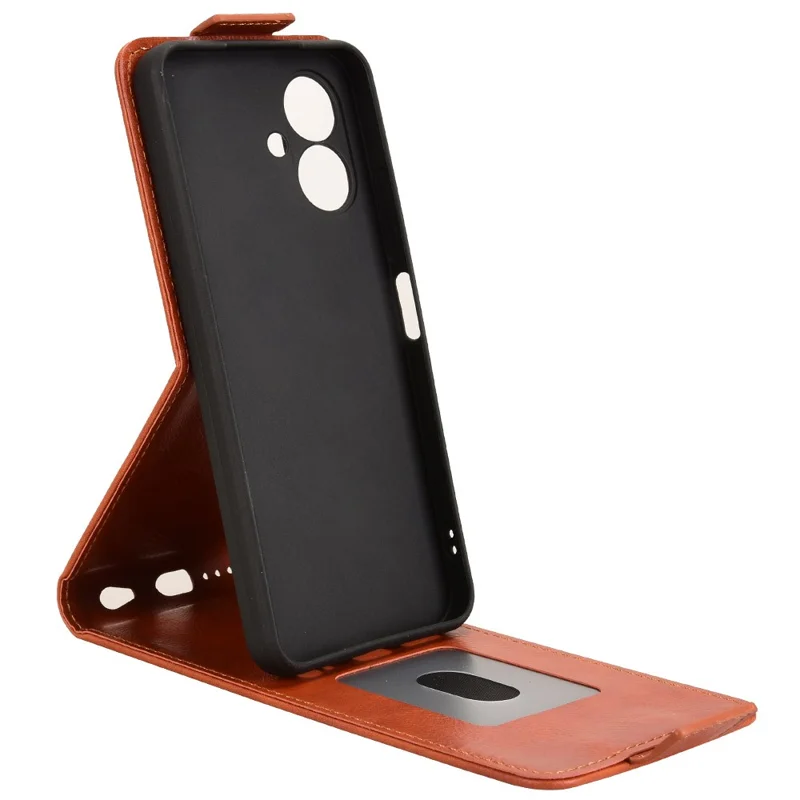 For TECNO Spark Go 2 4G Stand Case Magnetic Clasp Vertical Flip Leather Phone Cover with Card Holder - Orange