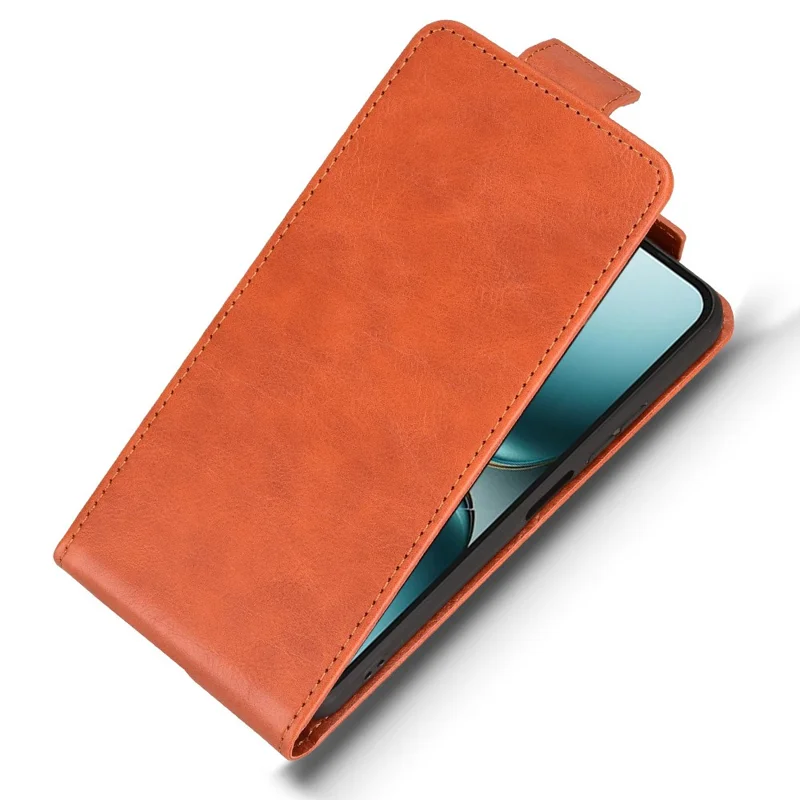For TECNO Spark Go 2 4G Stand Case Magnetic Clasp Vertical Flip Leather Phone Cover with Card Holder - Orange